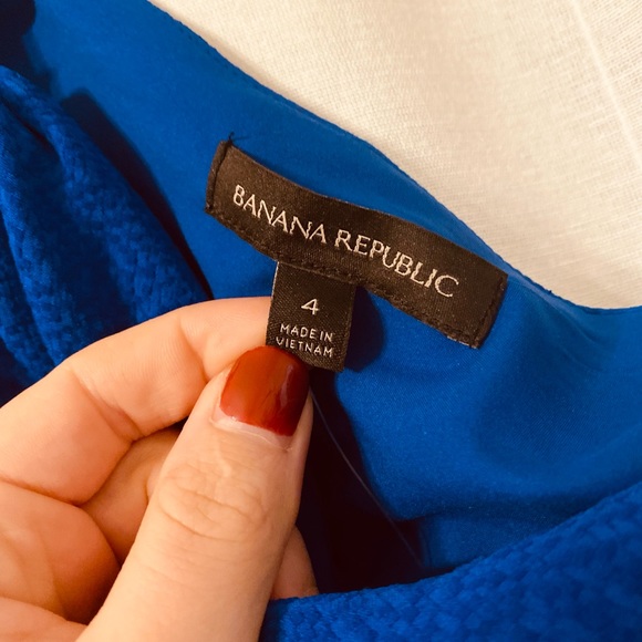 Never Worn, Blue, One-Shoulder, Banana Republic, Size 4 Dress - Picture 4 of 5